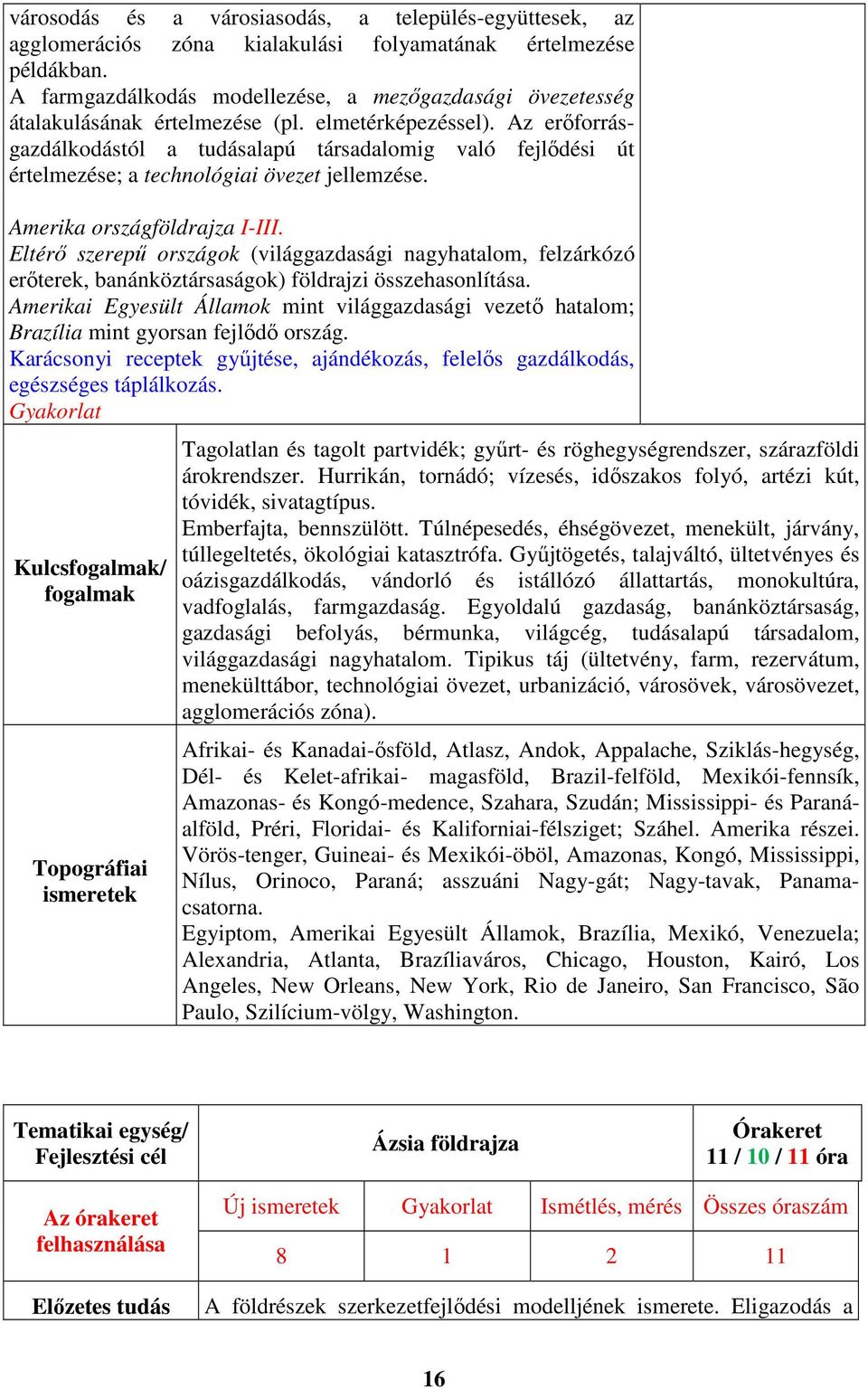 Az erőforrásgazdálkodástól a tudásalapú társadalomig való fejlődési út értelmezése; a technológiai övezet jellemzése. Amerika országföldrajza I-III.