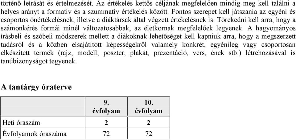 Törekedni kell arra, hogy a számonkérés formái minél változatosabbak, az életkornak megfelelőek legyenek.
