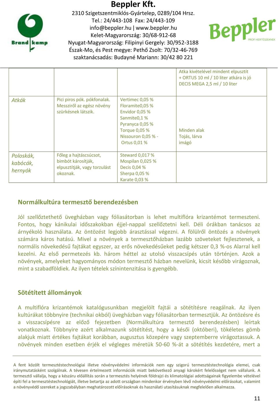 hajtáscsúcsot, bimbót károsítják, elpusztítják, vagy torzulást okoznak.