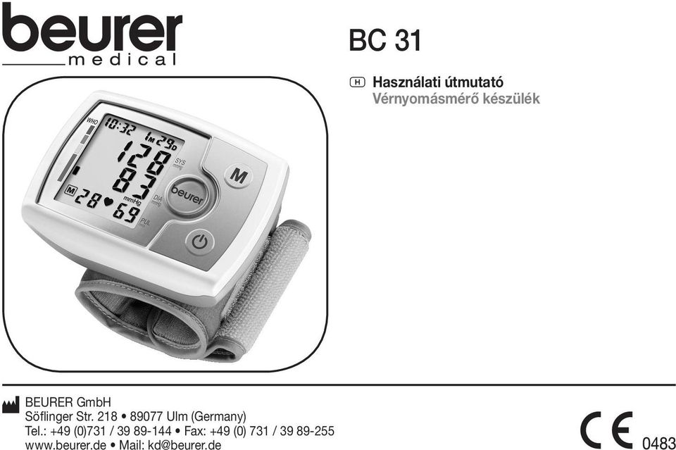 BC 31. H Használati útmutató Vérnyomásmérő készülék - PDF Ingyenes letöltés