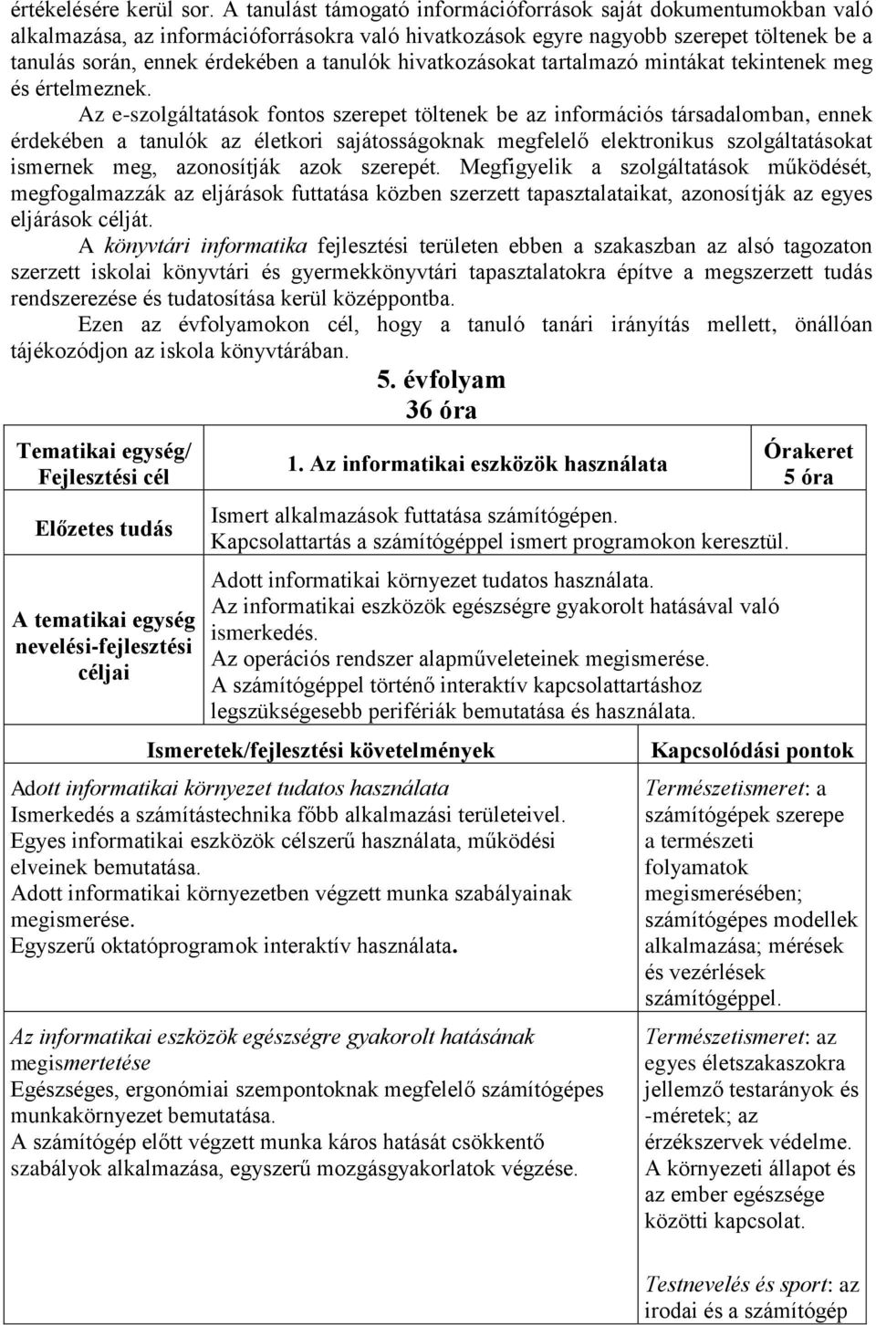 hivatkozásokat tartalmazó mintákat tekintenek meg és értelmeznek.