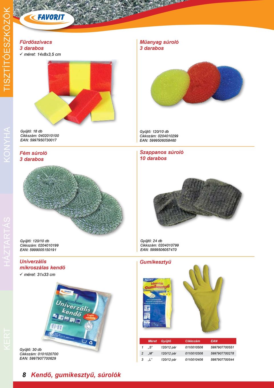 5999005150191 Univerzális mikroszálas kendő ü méret: 31x33 cm Cikkszám: 0204010799 EAN: 5999506057470 Gumikesztyű Gyűjtő: 30 db Cikkszám: 0101020700