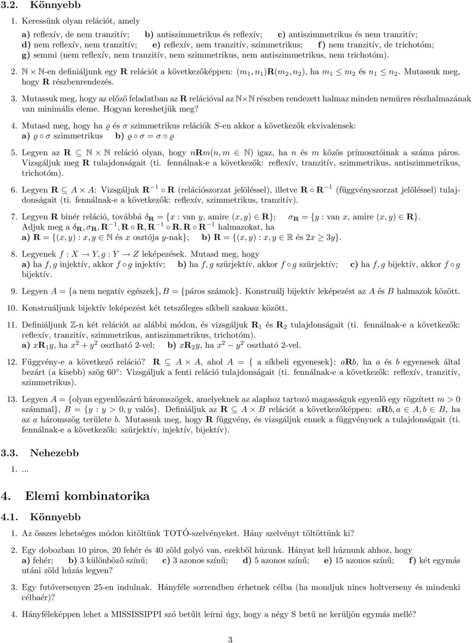 Diszkrét matematika I. feladatok - PDF Ingyenes letöltés