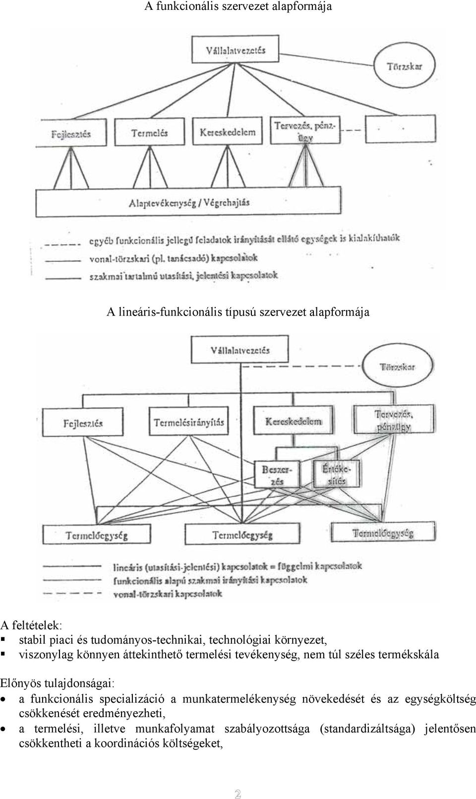 termékskála Előnyös tulajdonságai: a funkcionális specializáció a munkatermelékenység növekedését és az egységköltség