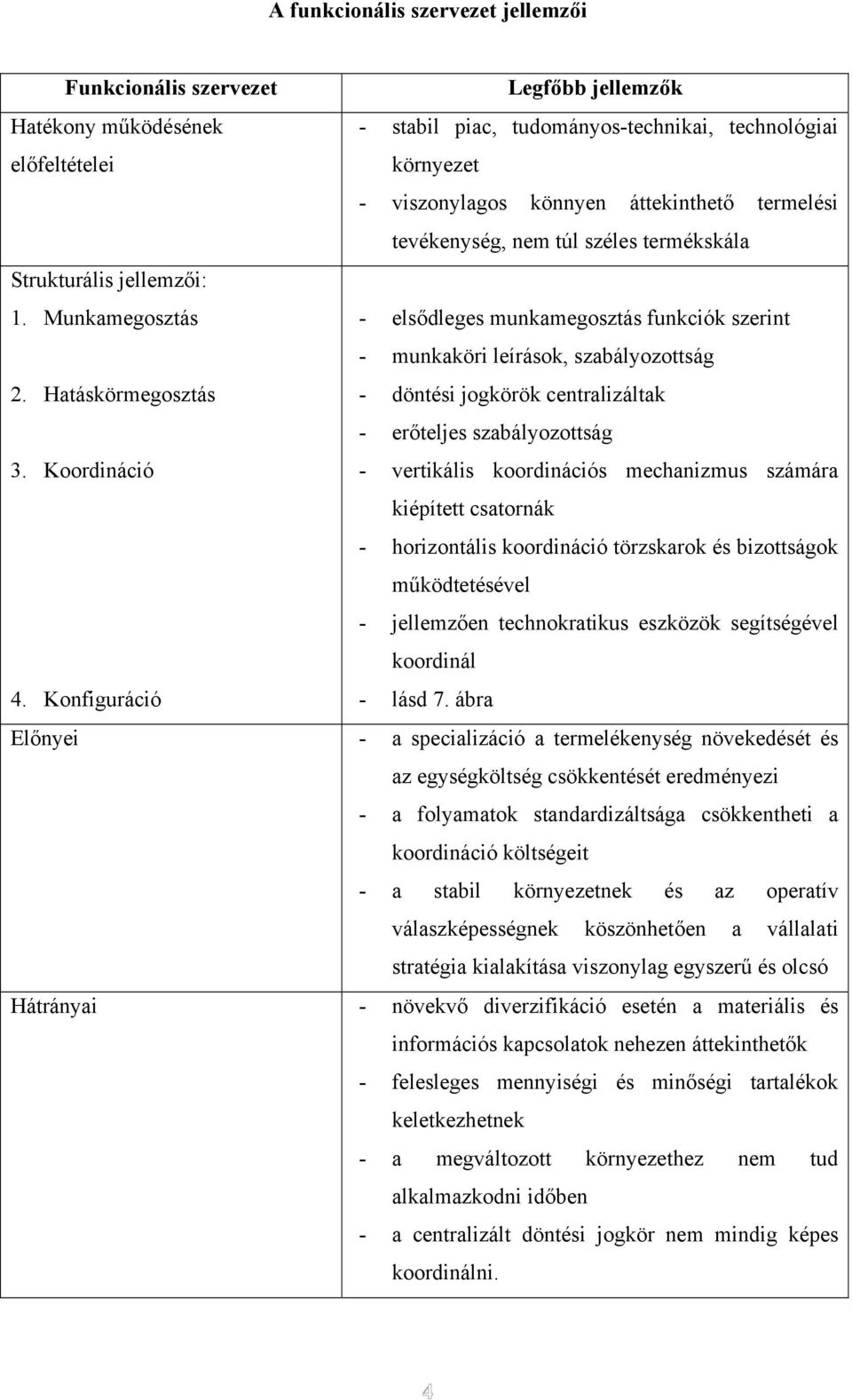 Hatáskörmegosztás - döntési jogkörök centralizáltak - erőteljes szabályozottság 3.