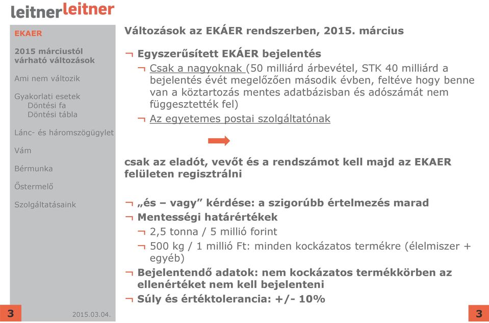 köztartozás mentes adatbázisban és adószámát nem függesztették fel) Az egyetemes postai szolgáltatónak csak az eladót, vevőt és a rendszámot kell majd az EKAER felületen