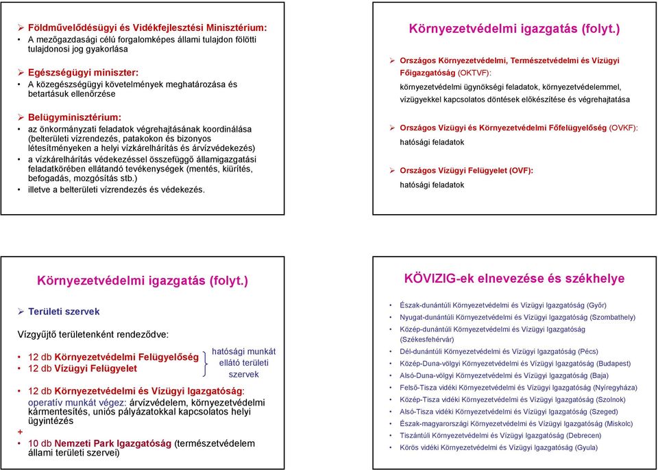 vízkárelhárítás és árvízvédekezés) a vízkárelhárítás védekezéssel összefüggő államigazgatási feladatkörében ellátandó tevékenységek (mentés, kiürítés, befogadás, mozgósítás stb.