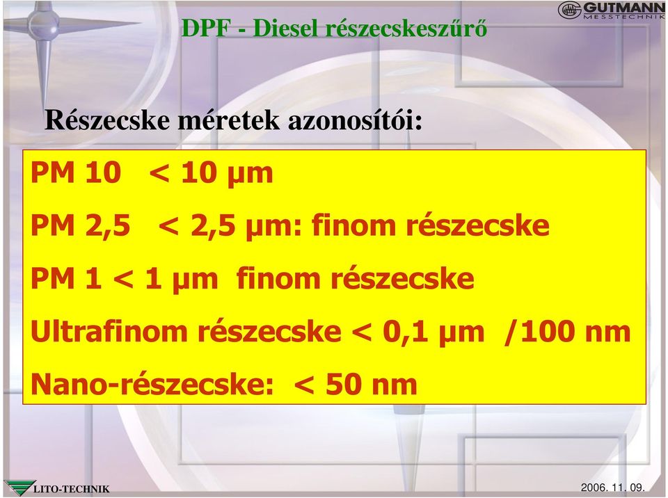 < 1 µm finom részecske Ultrafinom