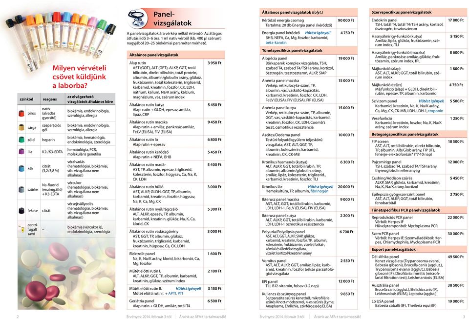 az elvégezhető általános köre biokémia, endokrinológia, szerológia, allergia biokémia, endokrinológia, szerológia, allergia biokémia, hematológia, endokrinológia, szerológia hematológia, PCR,