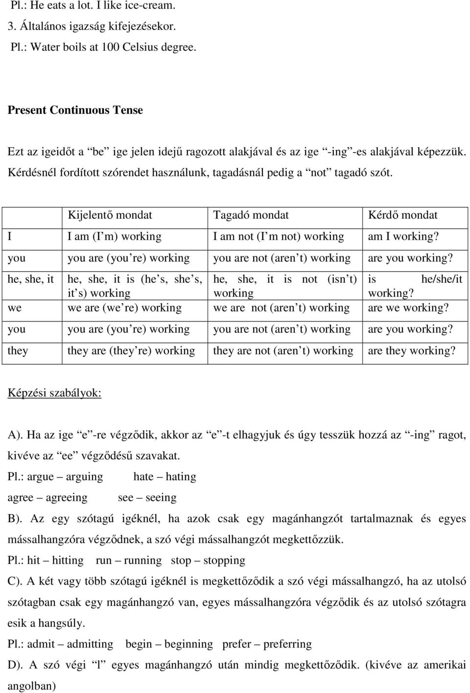 Bevezetı PART 1. Section A Grammar Summary - PDF Free Download