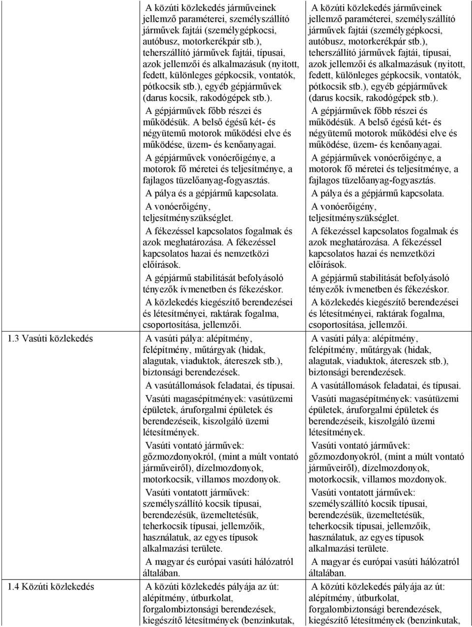 A belső égésű két- és négyütemű motorok működési elve és működése, üzem- és kenőanyagai. A gépjárművek vonóerőigénye, a motorok fő méretei és teljesítménye, a fajlagos tüzelőanyag-fogyasztás.