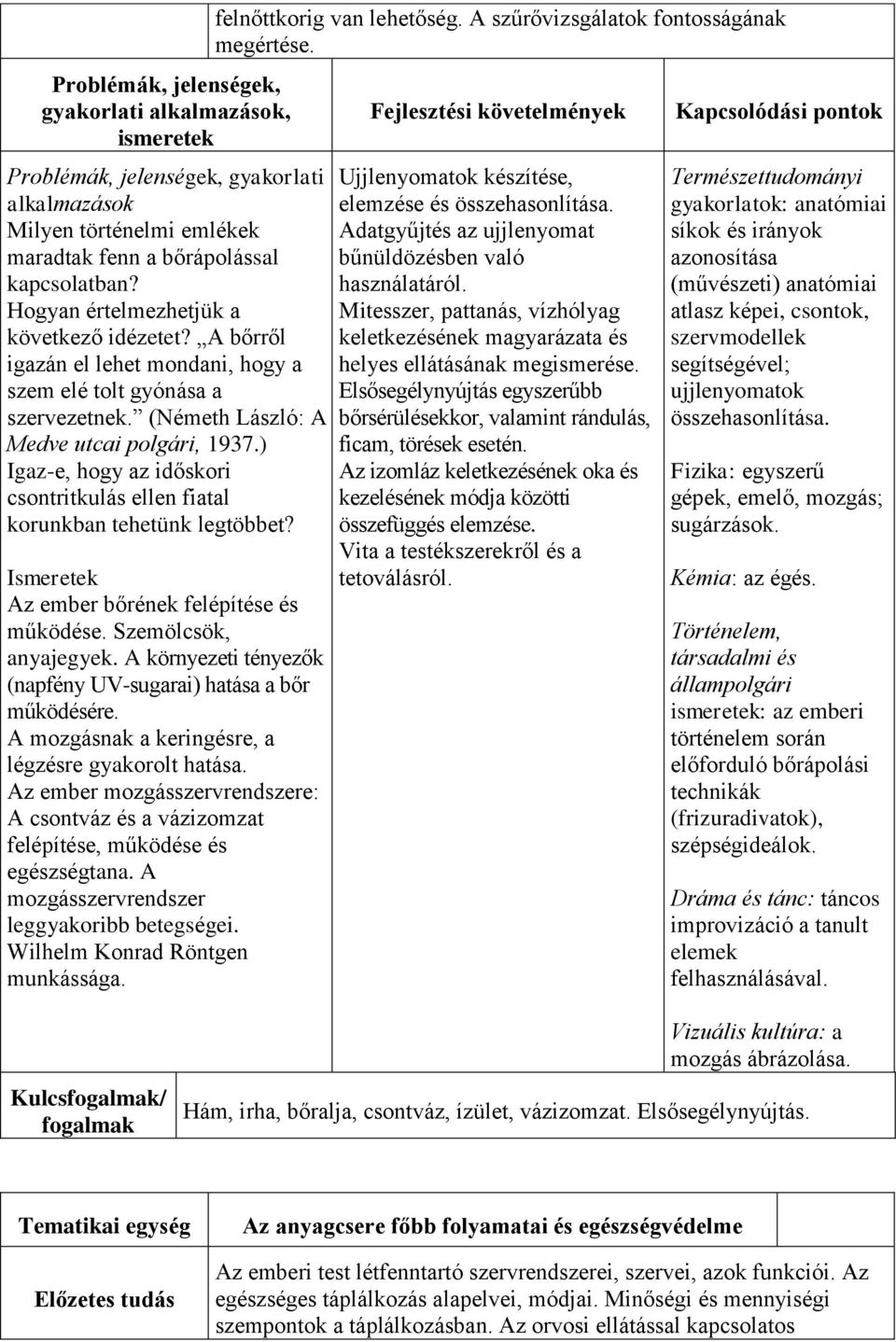 ) Igaz-e, hogy az időskori csontritkulás ellen fiatal korunkban tehetünk legtöbbet? Az ember bőrének felépítése és működése. Szemölcsök, anyajegyek.