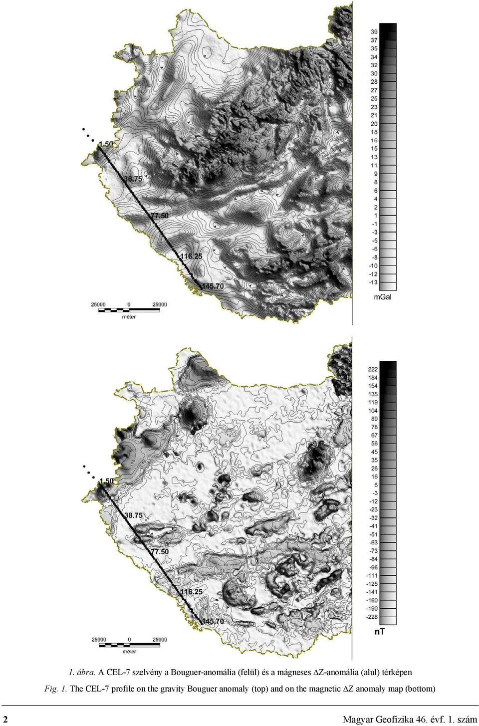 Z-anomália (alul) térképen Fig. 1.
