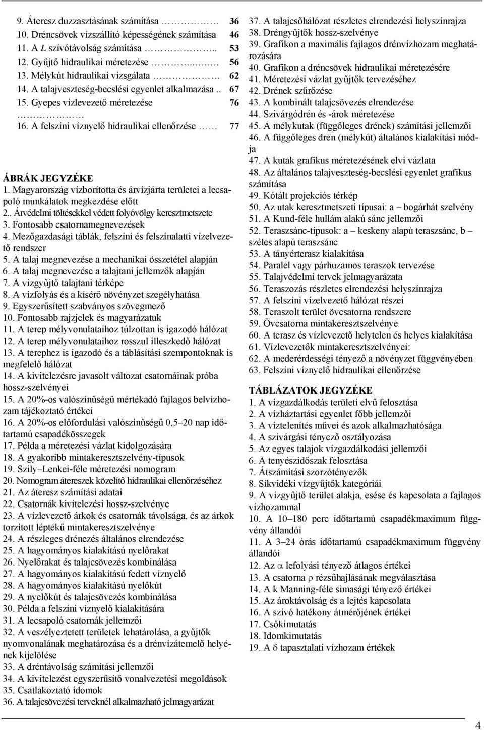 Magyarország vízborította és árvízjárta területei a lecsapoló munkálatok megkezdése előtt 2.. Árvédelmi töltésekkel védett folyóvölgy keresztmetszete 3. Fontosabb csatornamegnevezések 4.