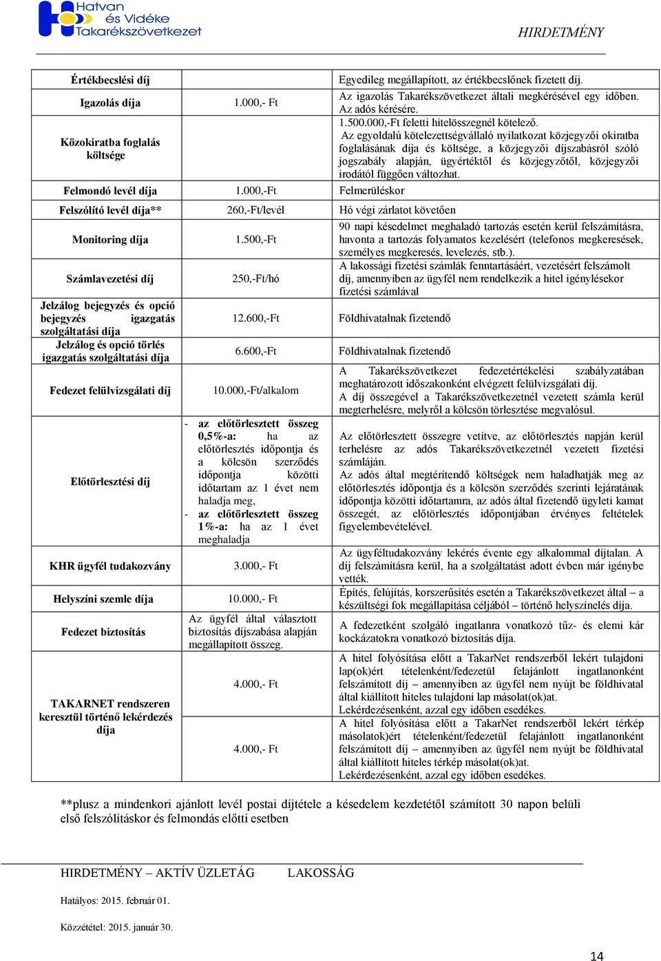 igazgatás szolgáltatási a Fedezet felülvizsgálati Előtörlesztési KHR ügyfél tudakozvány Helyszíni szemle a Fedezet biztosítás TAKARNET rendszeren keresztül történő lekérdezés a 1.