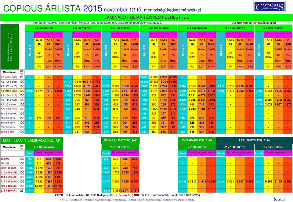 12-től visszavonásig LISTAÁR 10-19 VE kedv.