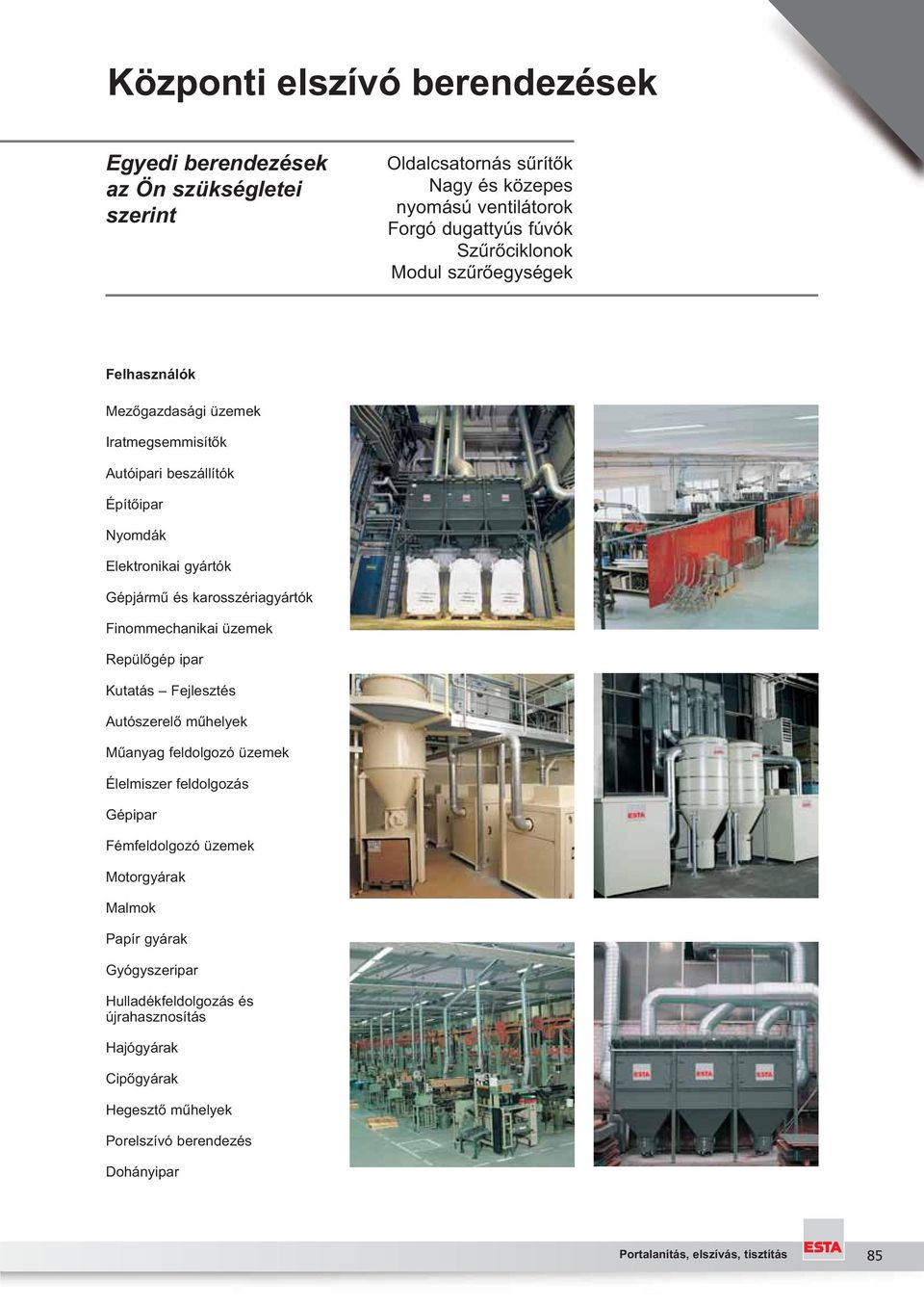 Központi elszívó berendezések - PDF Ingyenes letöltés