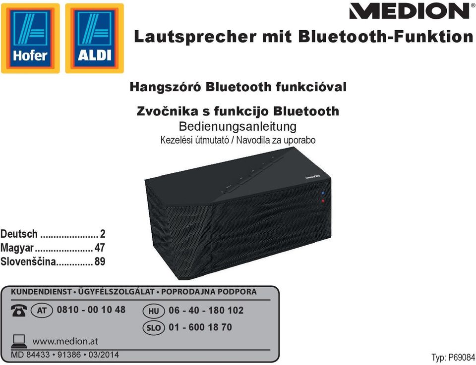 Deutsch... 2 Magyar... 47 Slovenščina.