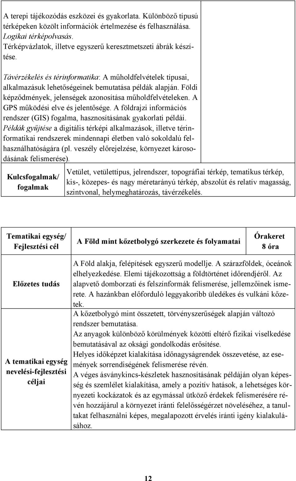 Földi képződmények, jelenségek azonosítása műholdfelvételeken. A GPS működési elve és jelentősége. A földrajzi információs rendszer (GIS) fogalma, hasznosításának gyakorlati példái.