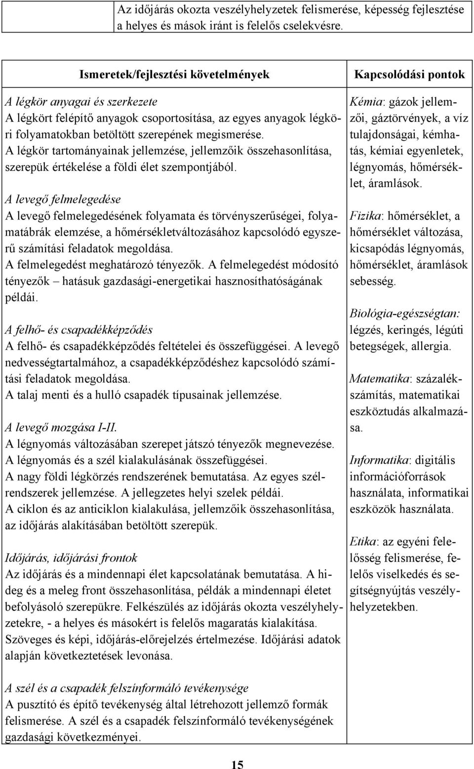 megismerése. A légkör tartományainak jellemzése, jellemzőik összehasonlítása, szerepük értékelése a földi élet szempontjából.