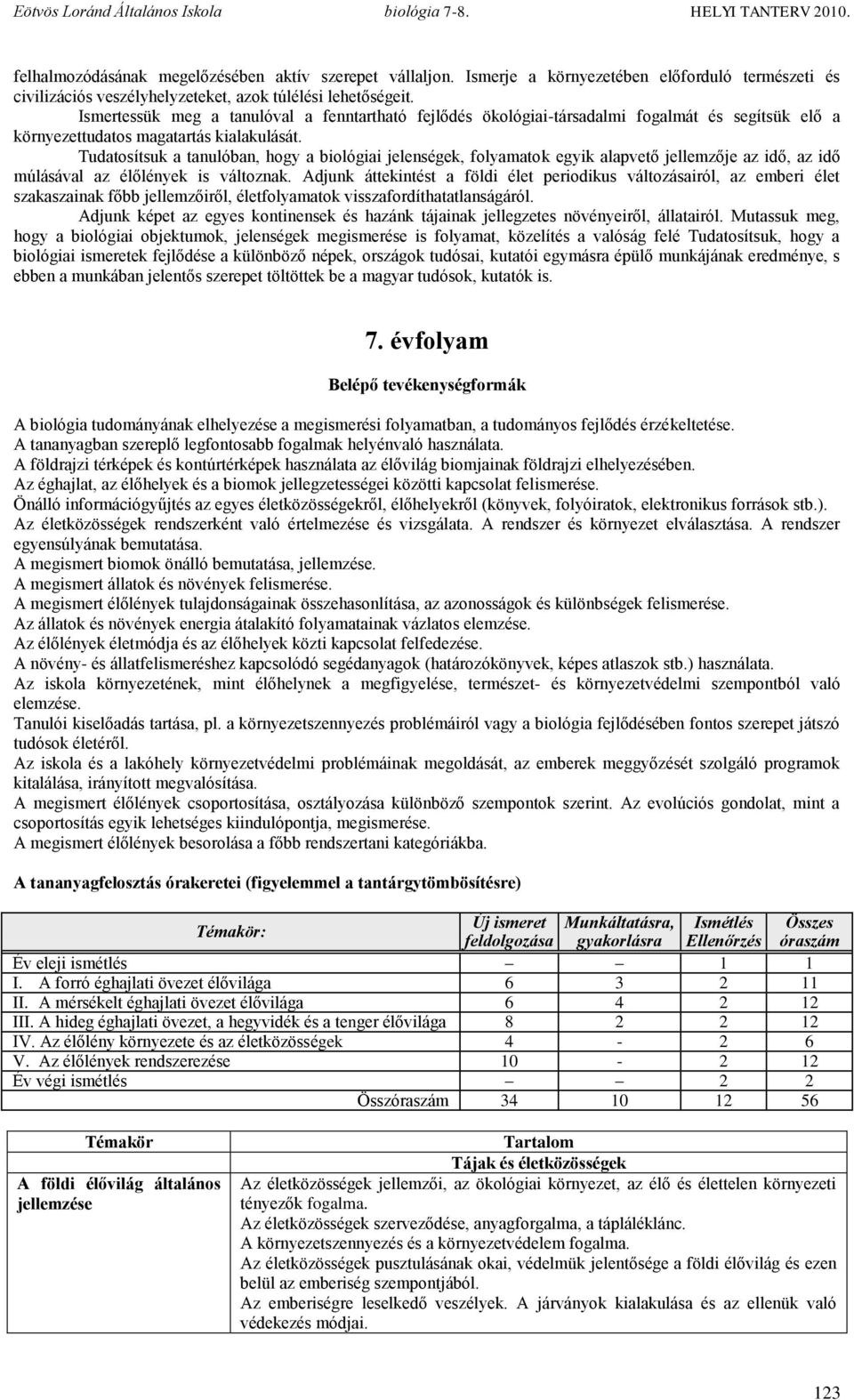 Tudatosítsuk a tanulóban, hogy a biológiai jelenségek, folyamatok egyik alapvető jellemzője az idő, az idő múlásával az élőlények is változnak.