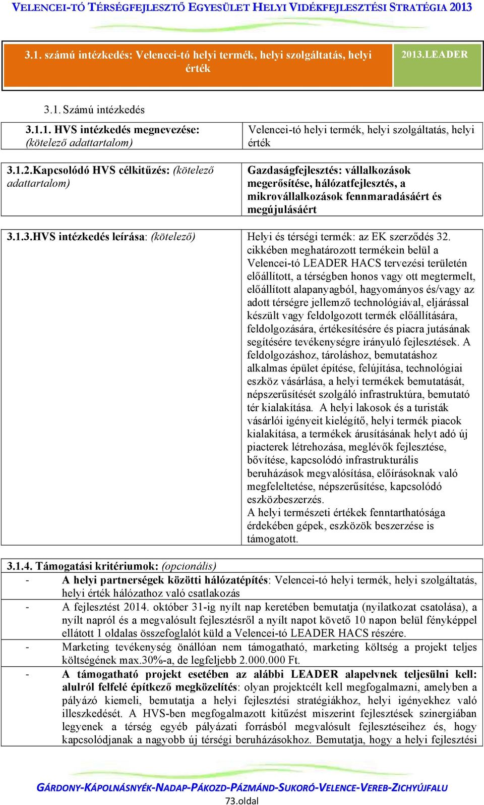 Kapcsolódó HVS célkitűzés: (kötelező adattartalom) Velencei-tó helyi termék, helyi szolgáltatás, helyi érték Gazdaságfejlesztés: vállalkozások megerősítése, hálózatfejlesztés, a mikrovállalkozások