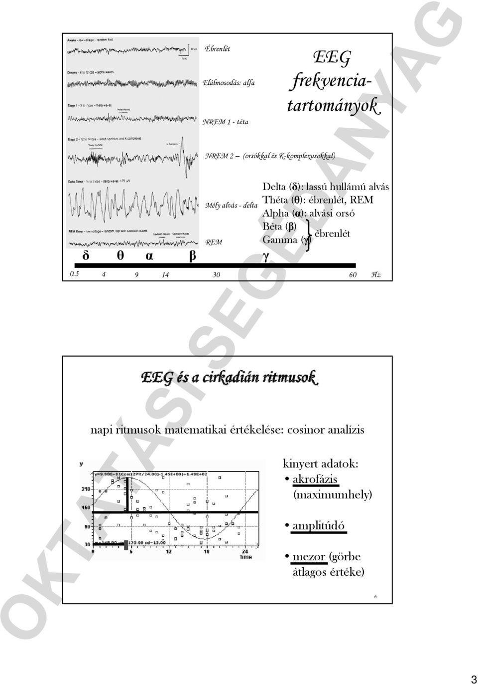 Alpha (α): alvási orsó Béta (β) Gamma (γ) ébrenlét.