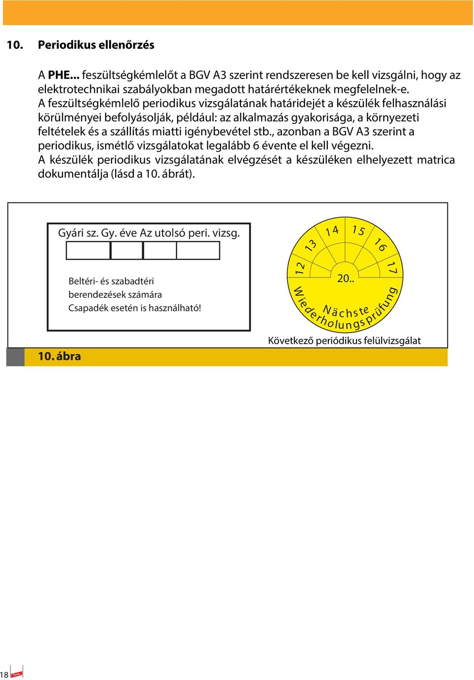 igénybevétel stb., azonban a BGV A szerint a periodikus, ismétlő vizsgálatokat legalább évente el kell végezni.