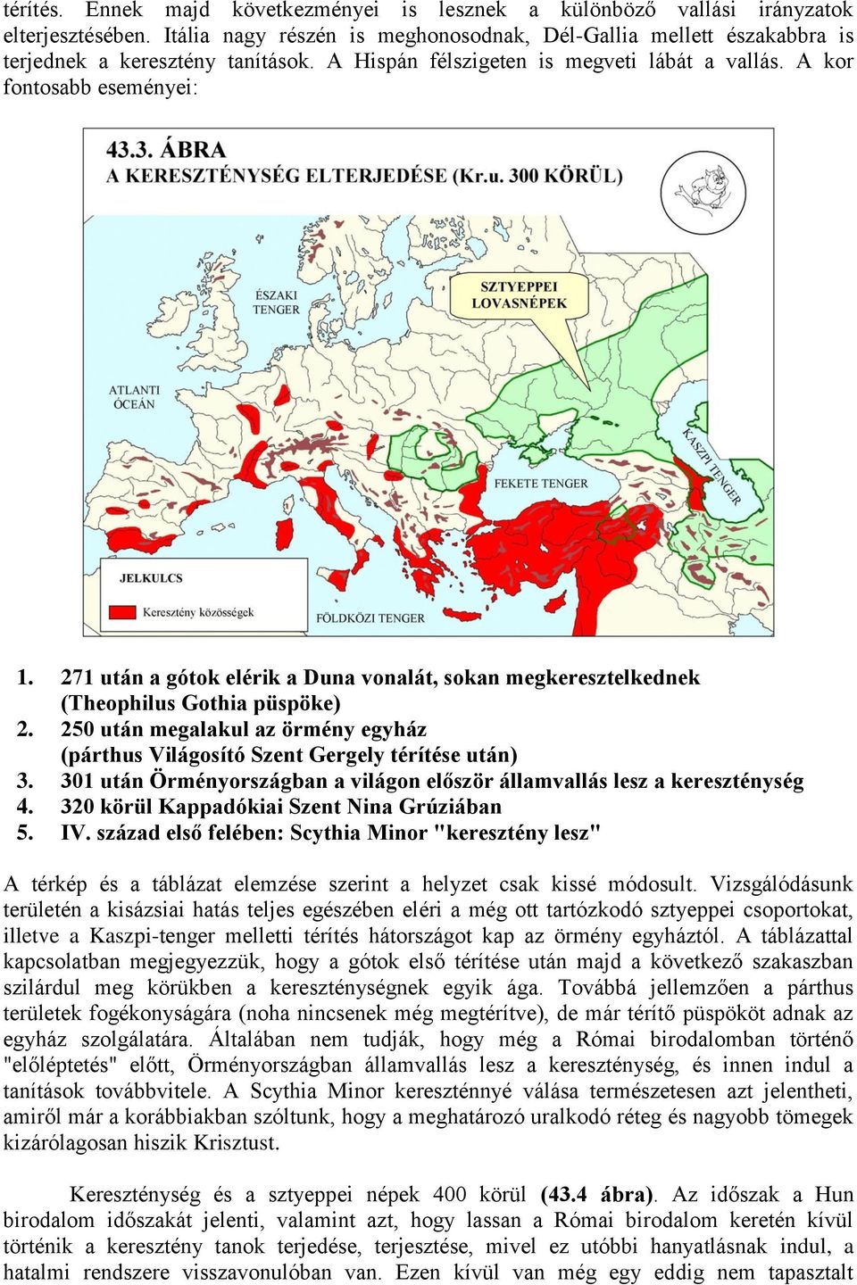 250 után megalakul az örmény egyház (párthus Világosító Szent Gergely térítése után) 3. 301 után Örményországban a világon először államvallás lesz a kereszténység 4.