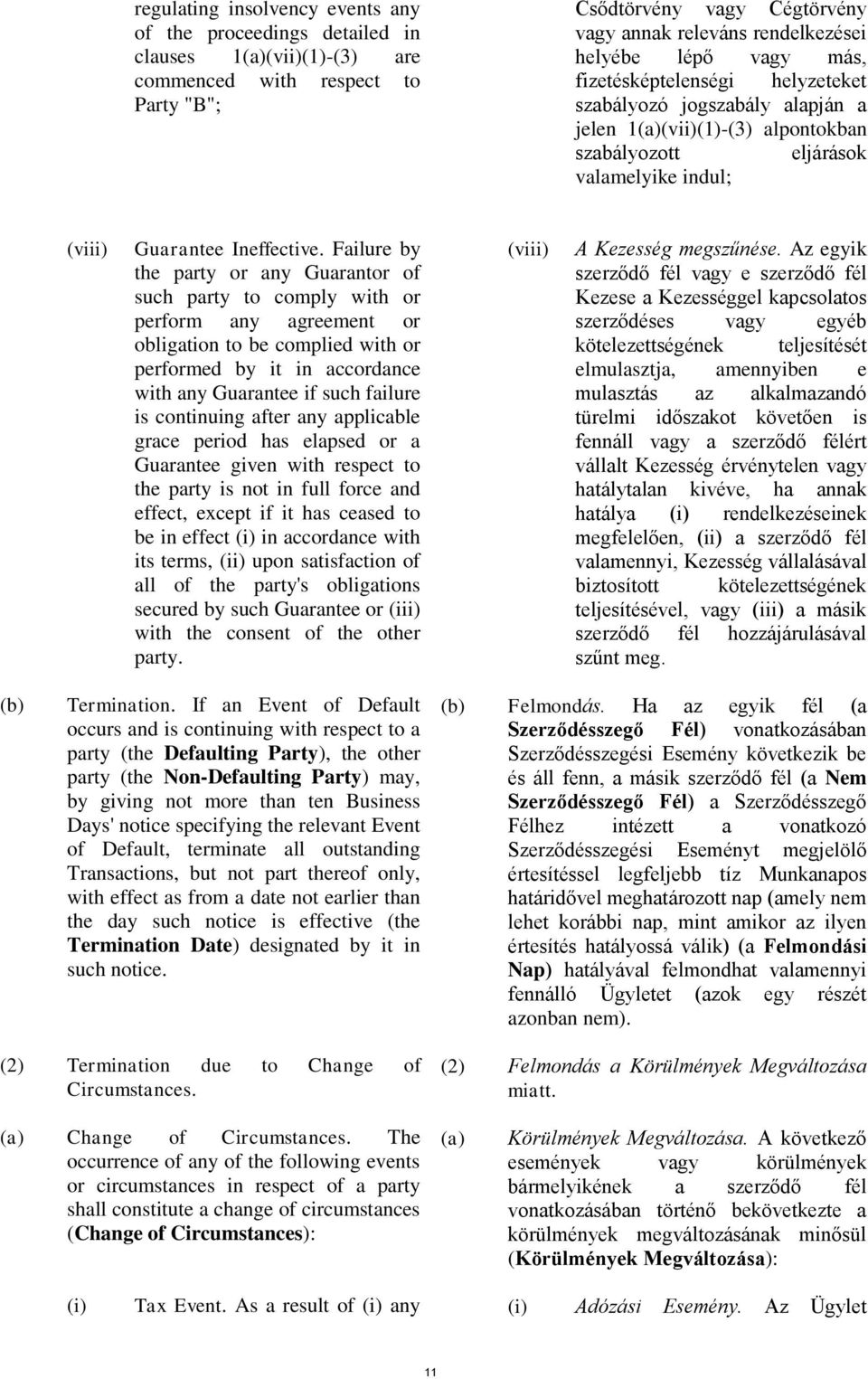 Failure by the party or any Guarantor of such party to comply with or perform any agreement or obligation to be complied with or performed by it in accordance with any Guarantee if such failure is