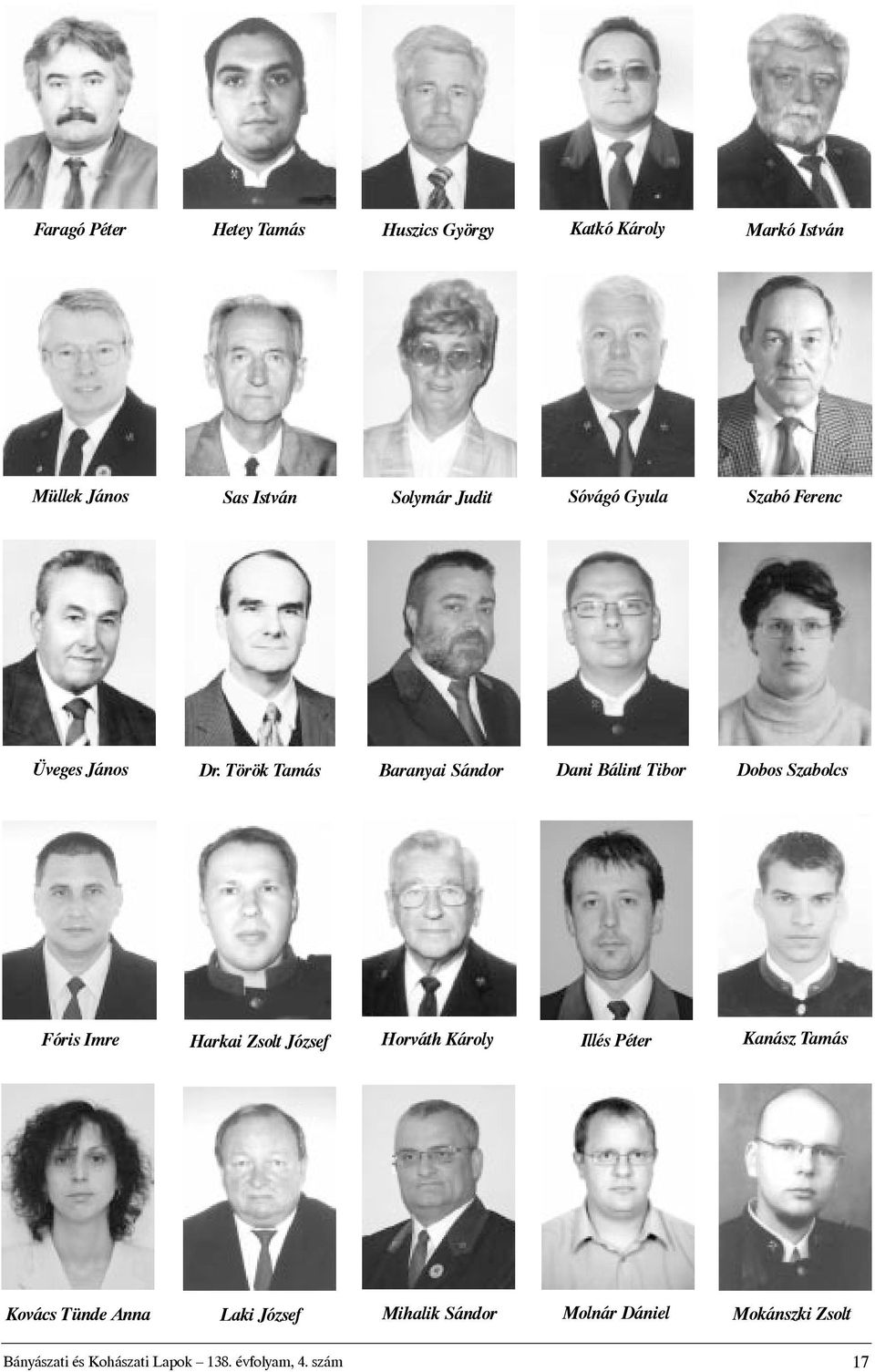 Török Tamás Baranyai Sándor Dani Bálint Tibor Dobos Szabolcs Fóris Imre Harkai Zsolt József Horváth