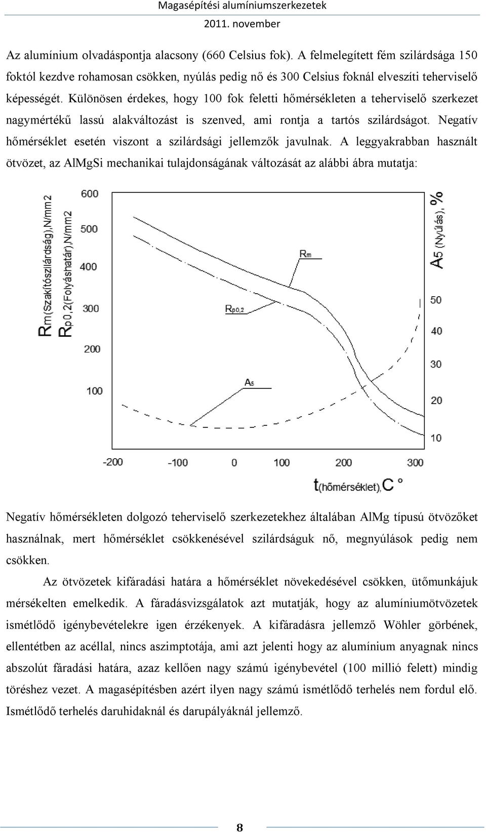 Negatív hőmérséklet esetén viszont a szilárdsági jellemzők javulnak.