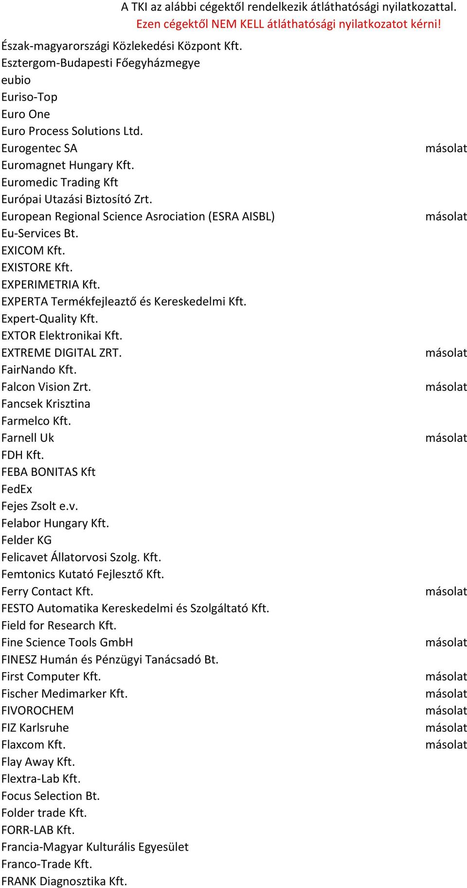 EXPERTA Termékfejleaztő és Kereskedelmi Kft. Expert-Quality Kft. EXTOR Elektronikai Kft. EXTREME DIGITAL ZRT. FairNando Kft. Falcon Vision Zrt. Fancsek Krisztina Farmelco Kft. Farnell Uk FDH Kft.