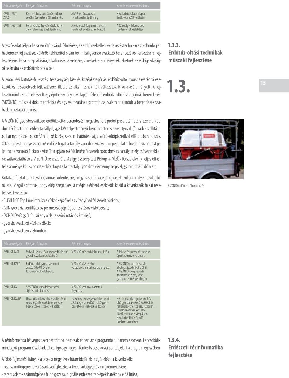 A feltáróutak forgalmának és állapotának adatbázisa elkészült. A SZE útügyi információs rendszerének kialakítása.