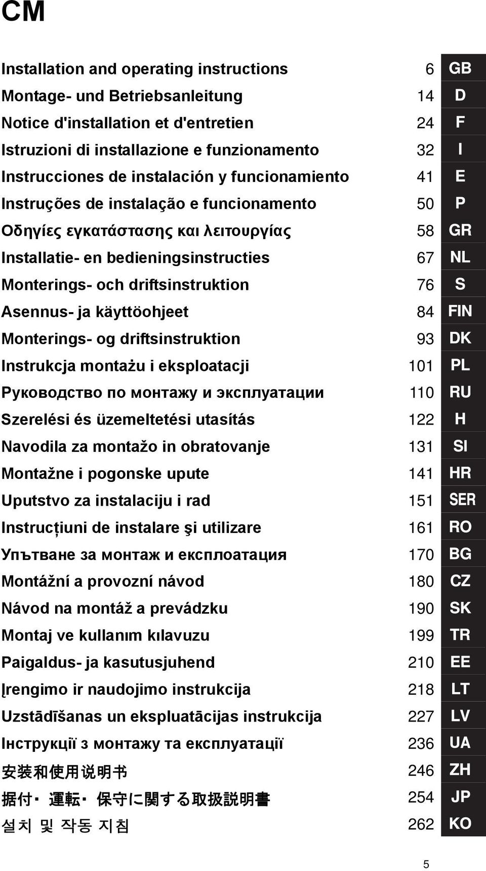 käyttöohjeet 84 Monterings- og driftsinstruktion 93 Instrukcja montażu i eksploatacji 101 Руководство по монтажу и эксплуатации 110 Szerelési és üzemeltetési utasítás 122 Navodila za montažo in