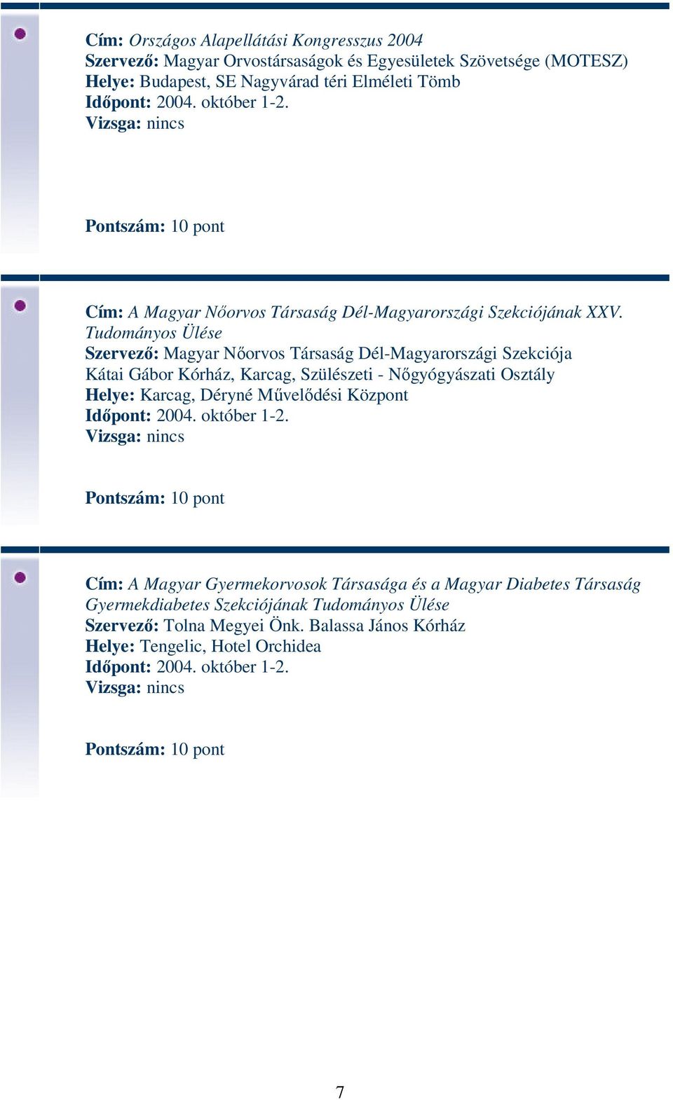 Tudományos Ülése Szervező: Magyar Nőorvos Társaság Dél-Magyarországi Szekciója Kátai Gábor Kórház, Karcag, Szülészeti - Nőgyógyászati Osztály Helye: Karcag, Déryné