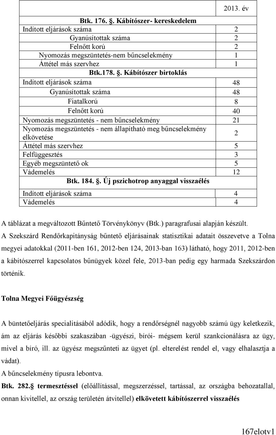 bűncselekmény elkövetése 2 Áttétel más szervhez 5 Felfüggesztés 3 Egyéb megszüntető ok 5 Vádemelés 12 Btk. 184.