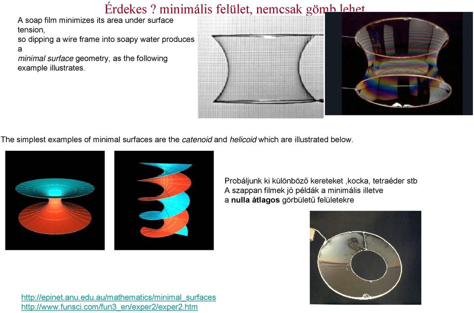 produces a minimal surface geometry, as the following example illustrates.