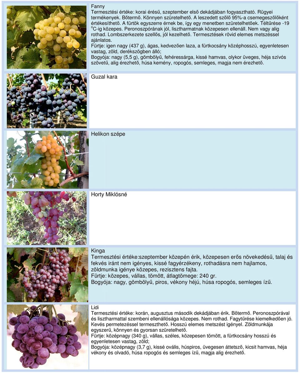 Lombszerkezete szellős, jól kezelhető. Termesztések rövid elemes metszéssel ajánlatos.