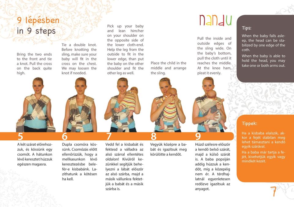 Nandu. megkötős. hordozókendő. Baby Wrap Sling. ÖKO Prémium, Klasszikus.  ECO Premium and Classic. nandu-wrap.com HU EN - PDF Ingyenes letöltés