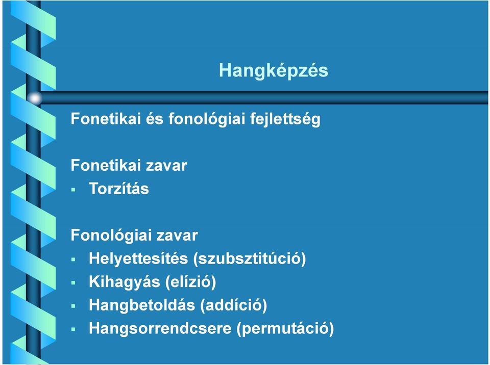 Helyettesítés (szubsztitúció) Kihagyás (elízió)