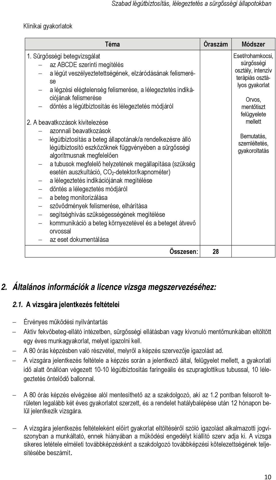 légútbiztosítás és lélegeztetés módjáról 2.