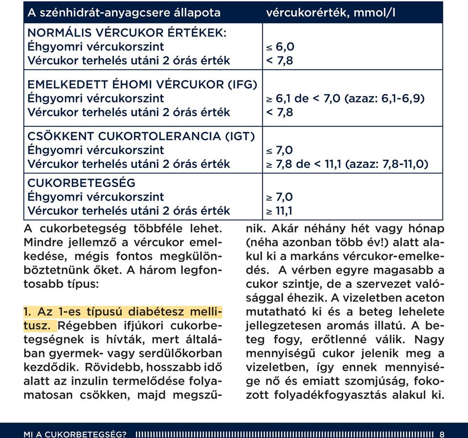 Az 1-es típusú diabétesz mellitusz. Régebben ifjúkori cukorbetegségnek is hívták, mert általában gyermek- vagy serdülôkorban kezdôdik.