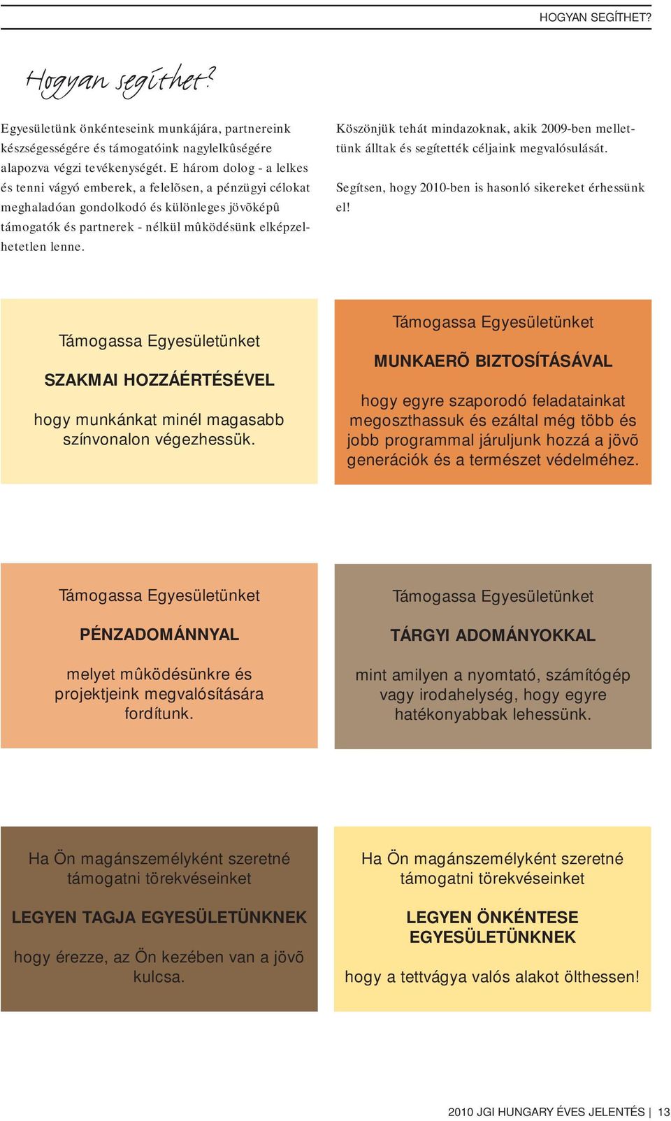 Köszönjük tehát mindazoknak, akik 2009-ben mellettünk álltak és segítették céljaink megvalósulását. Segítsen, hogy 2010-ben is hasonló sikereket érhessünk el!
