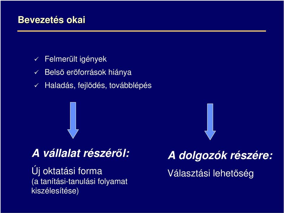 részéről: Új oktatási forma (a tanítási-tanulási