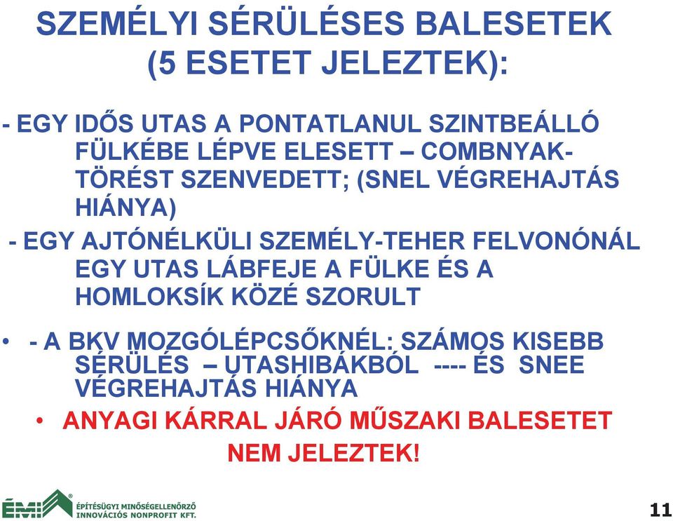 FELVONÓNÁL EGY UTAS LÁBFEJE A FÜLKE ÉS A HOMLOKSÍK KÖZÉ SZORULT - A BKV MOZGÓLÉPCS KNÉL: SZÁMOS