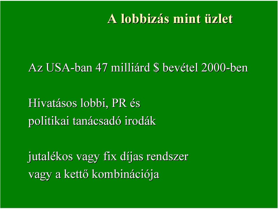 lobbi, PR és politikai tanácsadó irodák