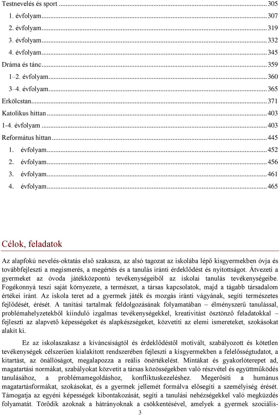 .. 403 Református hittan... 445 1. évfolyam.