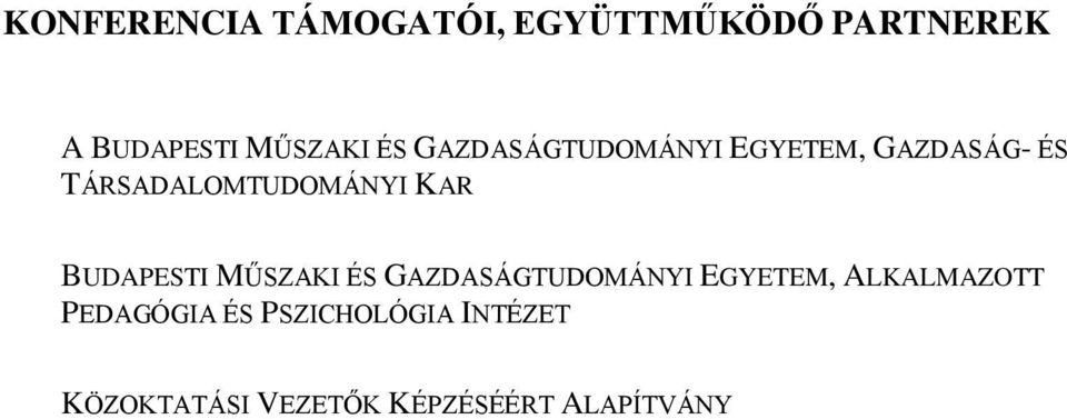 BUDAPESTI MŰSZAKI ÉS GAZDASÁGTUDOMÁNYI EGYETEM, ALKALMAZOTT