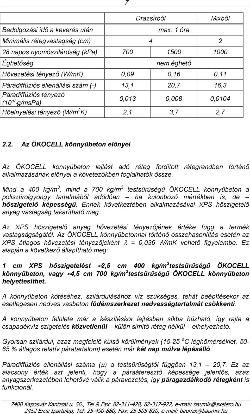 Páradiffúziós tényező ( -6 g/mspa) 0,013 0,00 0,04 Hőelnyelési tényező (W/m 2 